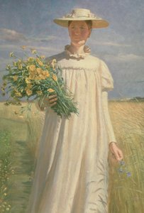 Anna Ancher revenant de la cueillette de fleurs, 1902 - Michael Peter Ancher